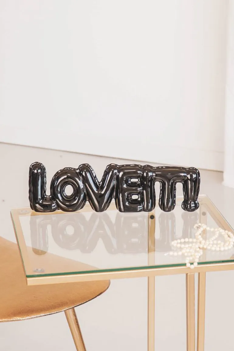 Ballonornament 'Love it!' Zwart