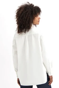 Blouse Steph Poplin Shirt Off White - Kuyichi
