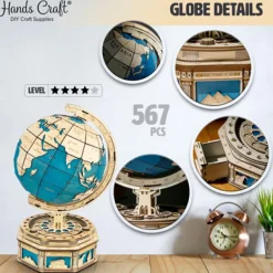Bouwpakket 3D Houten Puzzel | Globe Earth Model