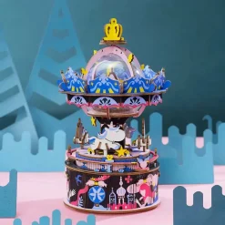 Bouwpakket 3D Houten Puzzel Music Box | Starry Night Carousel