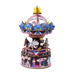 Bouwpakket 3D Houten Puzzel Music Box | Starry Night Carousel