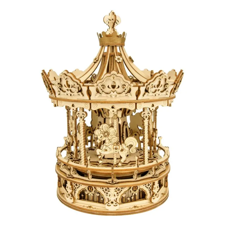Bouwpakket 3D Houten Puzzel Music Box | Romantic Carousel