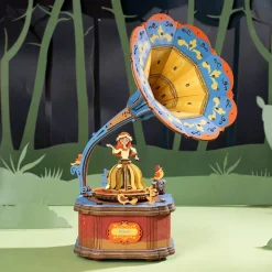 Bouwpakket 3D Houten Puzzel Music Box | Vintage Gramophone