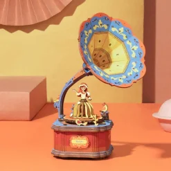 Bouwpakket 3D Houten Puzzel Music Box | Vintage Gramophone