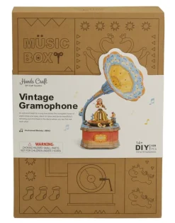 Bouwpakket 3D Houten Puzzel Music Box | Vintage Gramophone