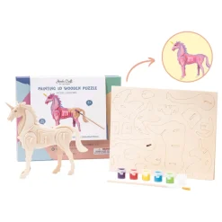 Bouwpakket 3D Houten Puzzel Paint Kit | Unicorn