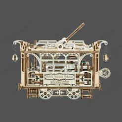 Bouwpakket Mechanical Houten Puzzel | City Tram With Rails