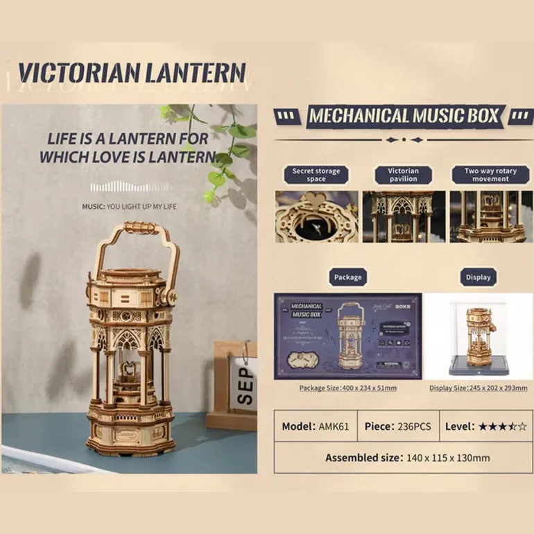 Bouwpakket Mechanical Music Box | Victorian Lantern