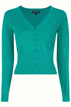 Cardi V Heart Ajour BCI Aqua Green - King Louie