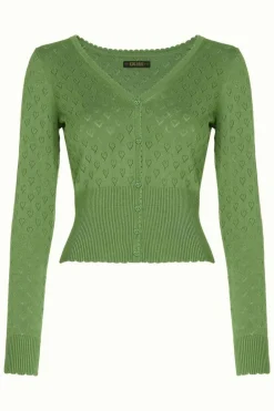 Cardi V Heart Ajour Jade Green - King Louie