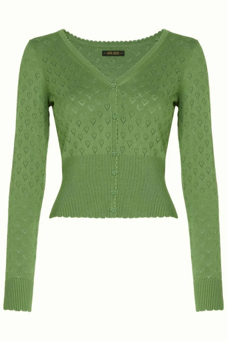 Cardi V Heart Ajour Jade Green - King Louie
