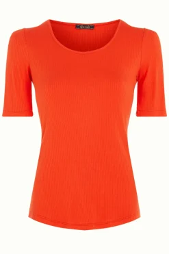 Carice Top Uni Rib Sun Orange - King Louie