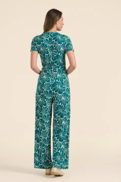 Diana Jumpsuit Short Sleeve Flower Lake - LaLamour