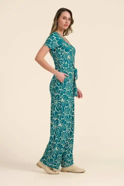 Diana Jumpsuit Short Sleeve Flower Lake - LaLamour
