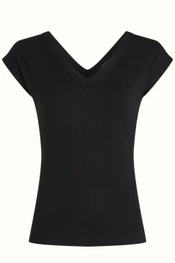 Double V Top Uni Rib Black - King Louie