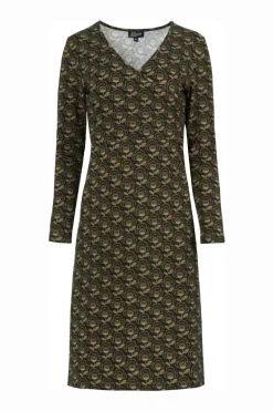 Dress Crissy Cross Abstract Flower Green - LaLamour