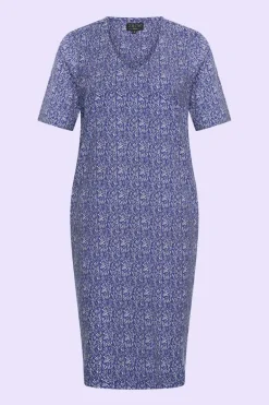 Dress V Neck Drizzle Royal Blue - Zilch
