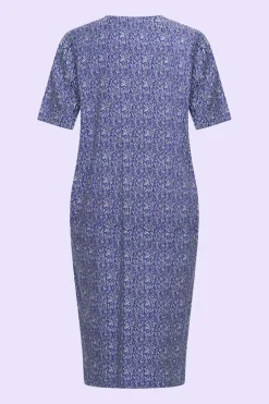 Dress V Neck Drizzle Royal Blue - Zilch