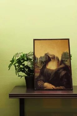 Drippy Mona Lisa Gold Graffiti Print