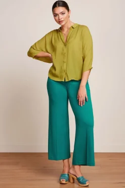 Federica Pants Milano Uni Kayaking Green - King Louie