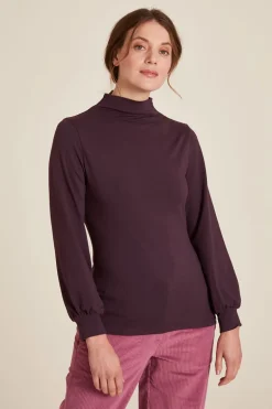 Feminine Jersey Blouse Plum - Tranquillo