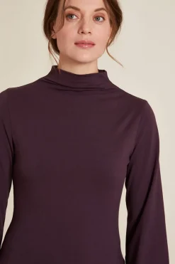 Feminine Jersey Blouse Plum - Tranquillo
