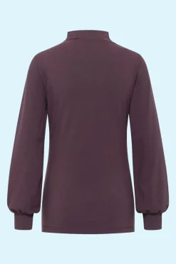 Feminine Jersey Blouse Plum - Tranquillo