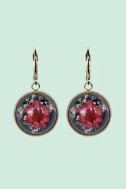 Flor Oorbel Black/Red gp - Urban Hippies