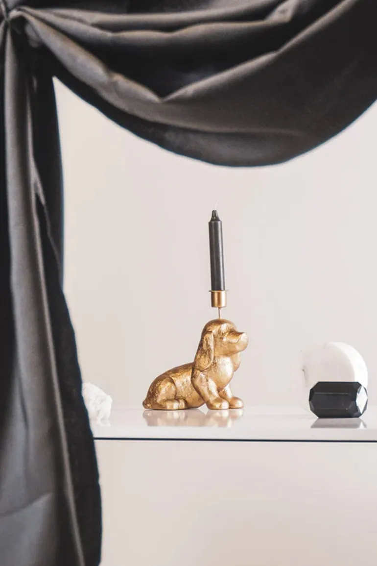 Kandelaar Goud Hondje