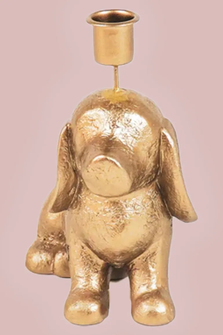Kandelaar Goud Hondje