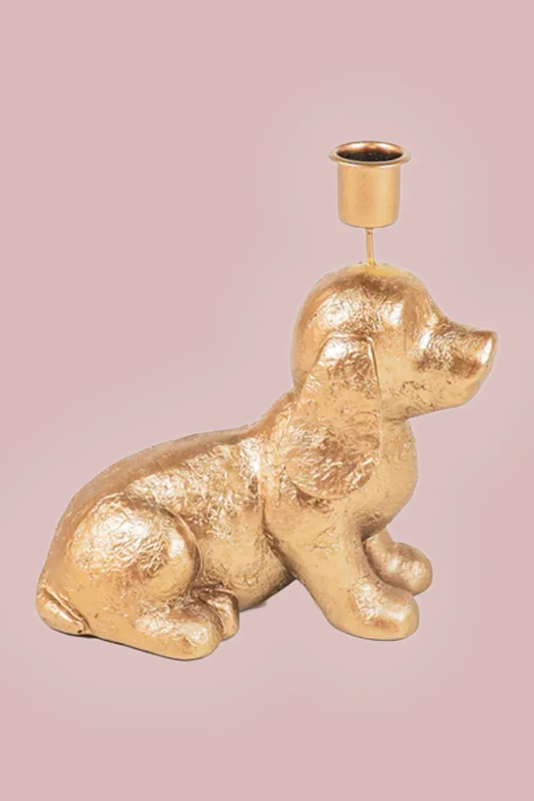 Kandelaar Goud Hondje