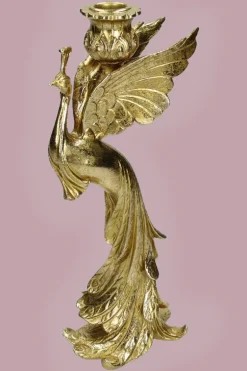 Kandelaar Peacock Polyresin Gold