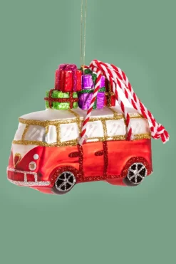 Kerstbal Campervan With Gifts