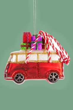 Kerstbal Campervan With Gifts