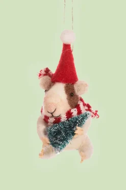 Kerstbal Guinea Pig With Tree