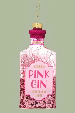 Kerstbal Pink Gin Bottle