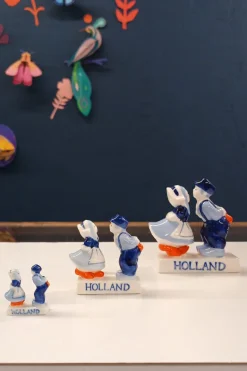 Kussend paar blauw-wit-oranje 5 cm