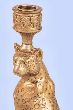 Leopard Kandelaar Gold