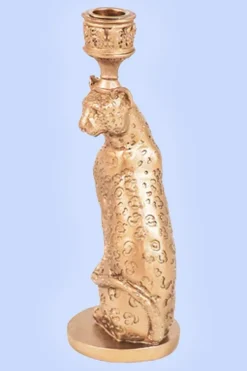 Leopard Kandelaar Gold