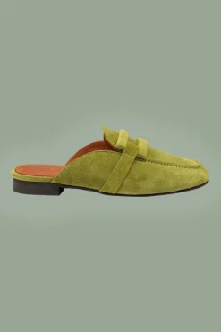 Leren Muiltje Indy Lime Groen - Babouche