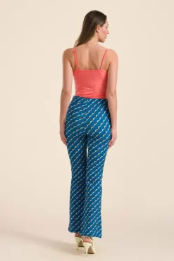 Lieke Flared Pants Swallow Migration - LaLamour