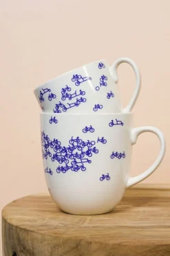 Mok De Blauwe Fiets - 2 stuks - Heinen Delfts Blauw