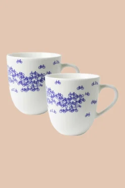 Mok De Blauwe Fiets - 2 stuks - Heinen Delfts Blauw