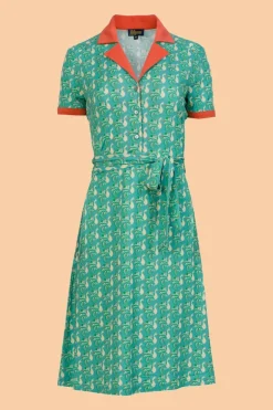Monique Dress Short Sleeve Happy Peacock - LaLamour