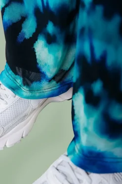Pants Tie Dye Mesh Flare Blue - Colourful Rebel