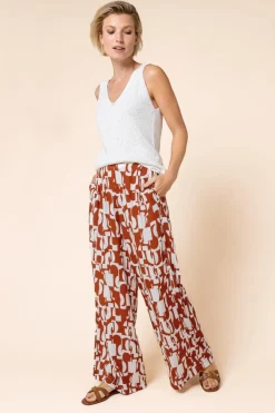 Pants Wide Abstract Pecan - Zilch