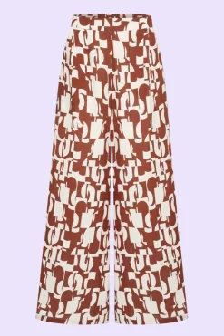Pants Wide Abstract Pecan - Zilch