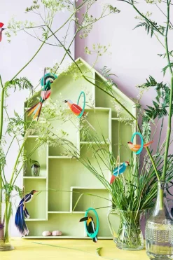 Pop Out Card Swinging Parakeets - Studio ROOF