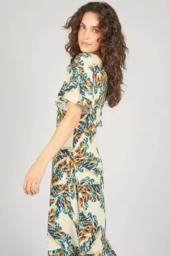 Rene Dress Cream Feathers - Traffic People