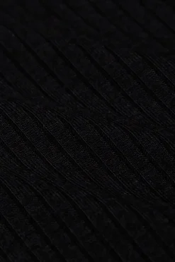 Rollneck Top Uni Rib Black - King Louie